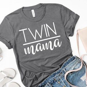 Handmade Twin mama shirt / shirts for moms